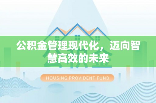 禹城公积金管理现代化，迈向智慧高效的未来