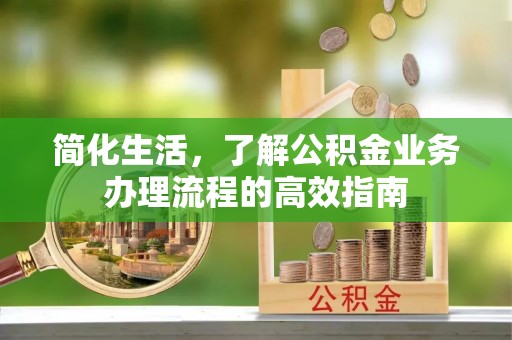 禹城简化生活，了解公积金业务办理流程的高效指南