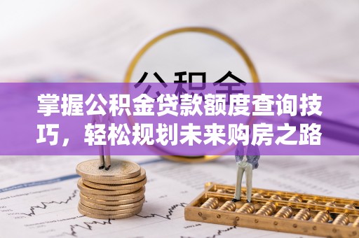 禹城掌握公积金贷款额度查询技巧，轻松规划未来购房之路